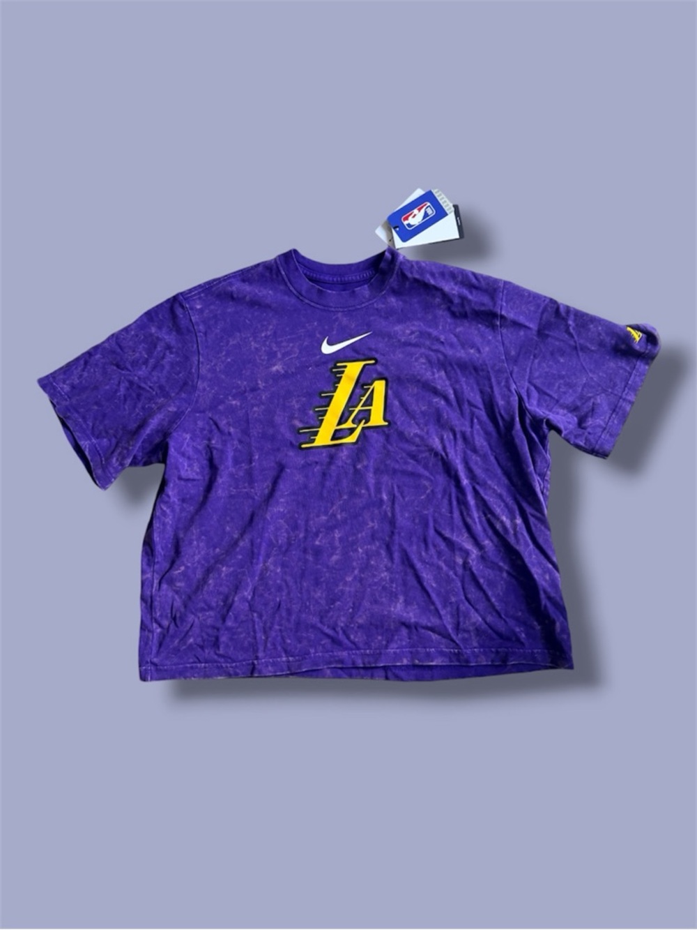 New! Nike Men LA Lakers Cropped Tee (Large)